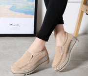Womens Breathable Suede Slip On Sneakers
