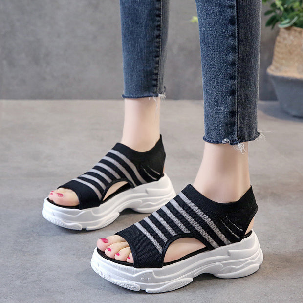 Flying woven stretch sports sandals