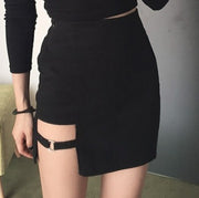 Korean Style Black Hip Skirts Irregular Hem Pencil Micro Mini Skirt Slim Women Party Skirts Black Bodycon Short Skirt