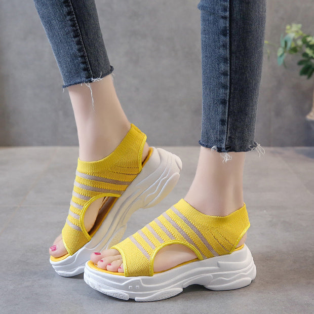 Flying woven stretch sports sandals