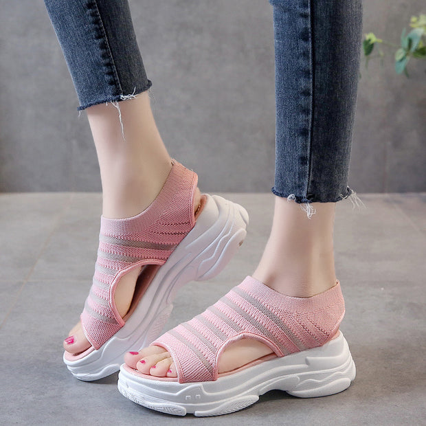 Flying woven stretch sports sandals