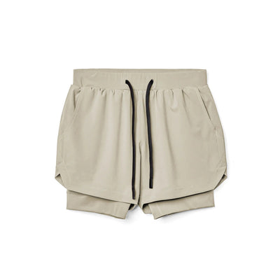 Men's Athletic Shorts Double-layer Fitness Wicking